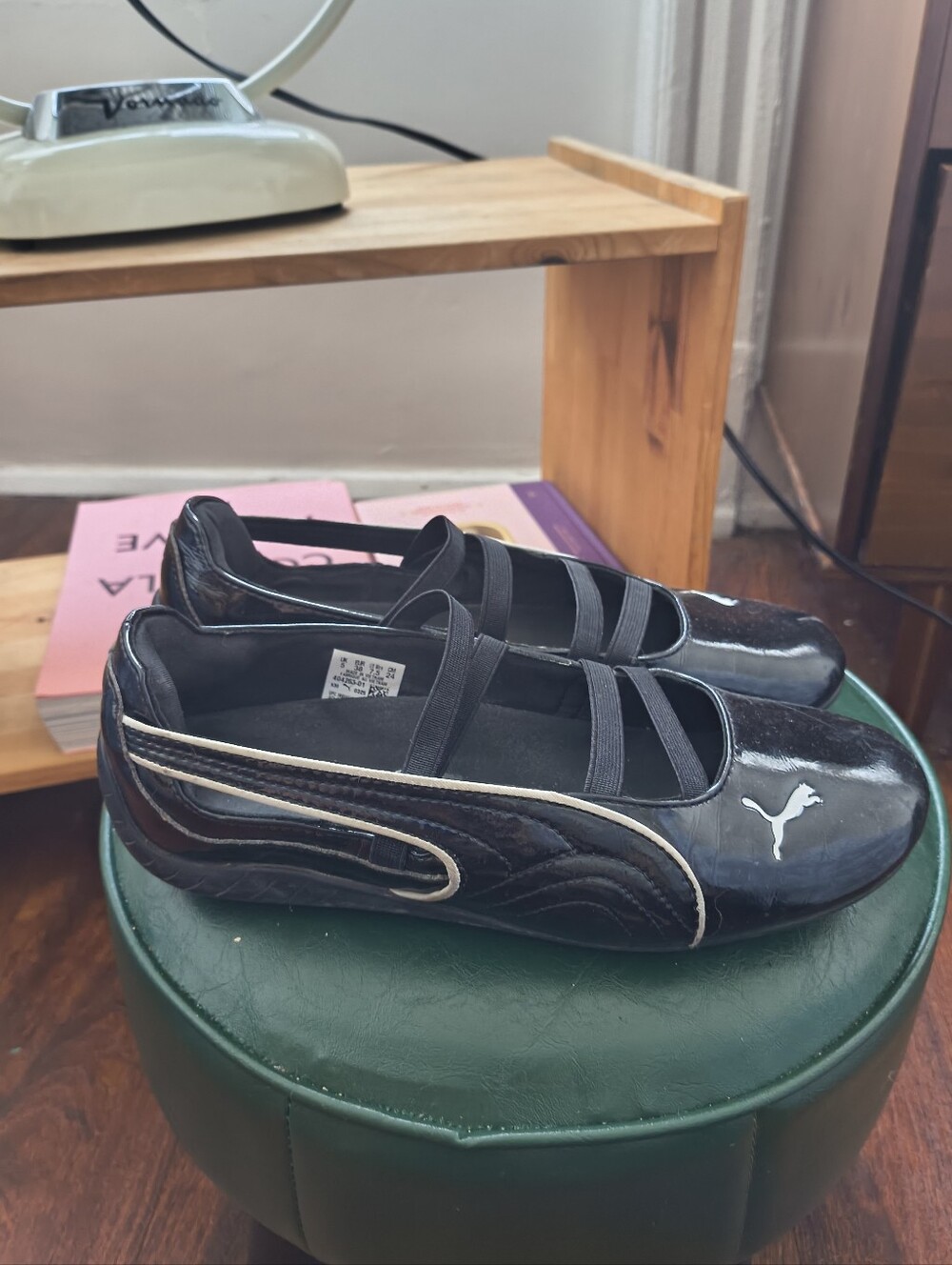 Puma Ballerina Sneakers Patent Black And White